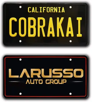 Cobra Kai + LARUSSO Auto Group | Номерные знаки с металлическим тиснением